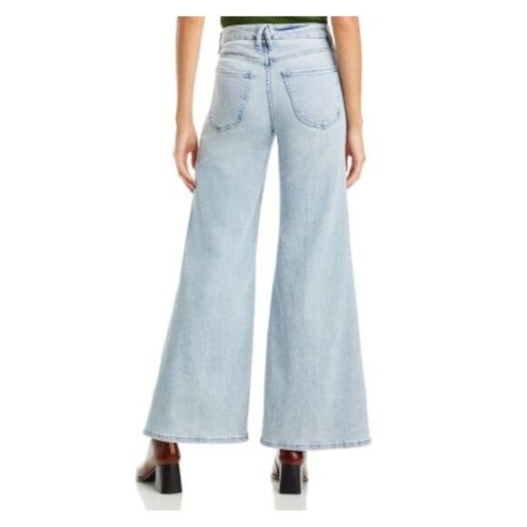 GOOD AMERICAN Womens Light Blue Zippered Wide-leg High Waist Jeans 10/30 - Picture 2 of 3